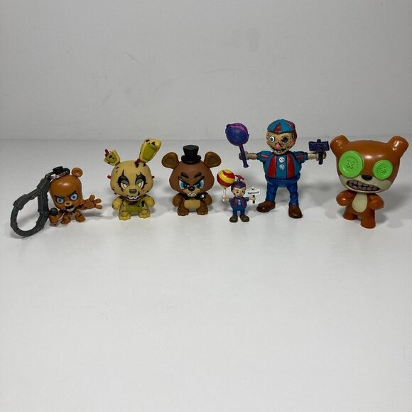 Lot of 6 Five Nights at Freddy's Mini Figures Balloon Springtrap FNAF - Picture 1 of 14